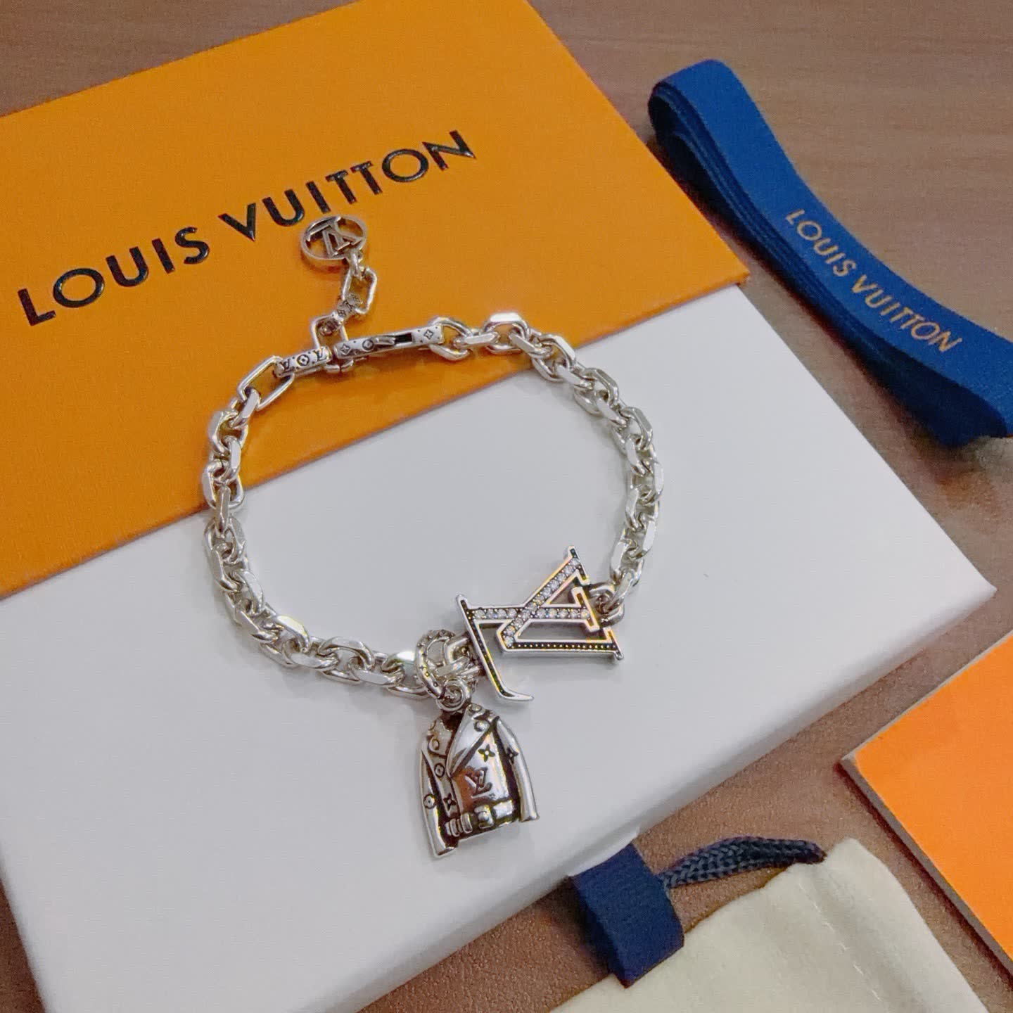 Louis Vuitton Silver Charm Bracelet